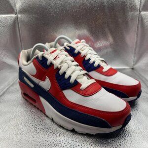 Size 7Y Nike Air Max 90 Red White Royal Blue Kids Athletis‎ Sneaker DA9022-100